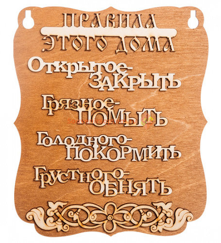 ПЛАНШЕТ "ПРАВИЛА ДОМА" буквы во Кирове